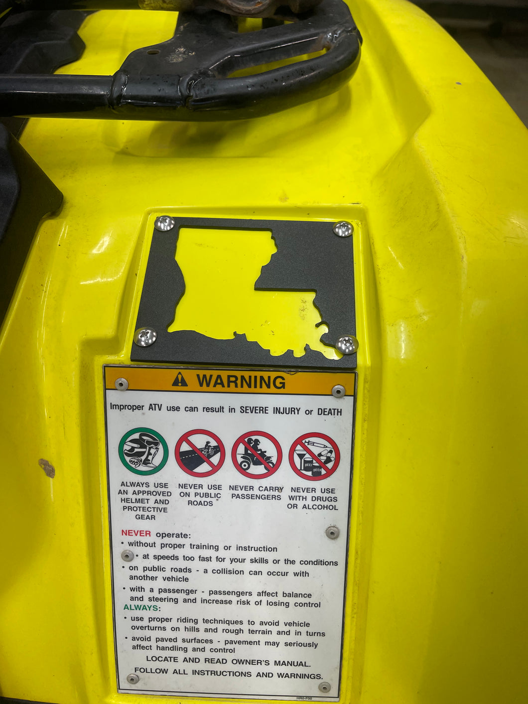 Warning label replacement - CHOOSE YOUR STATE!